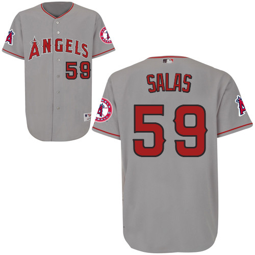 Fernando Salas #59 mlb Jersey-Los Angeles Angels of Anaheim Women's Authentic Road Gray Cool Base Baseball Jersey